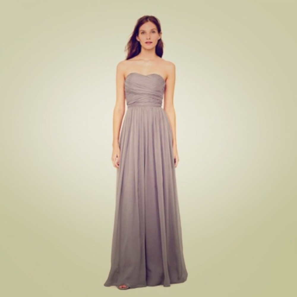 J Crew Arabelle Long Silk Chiffon Ball Gown